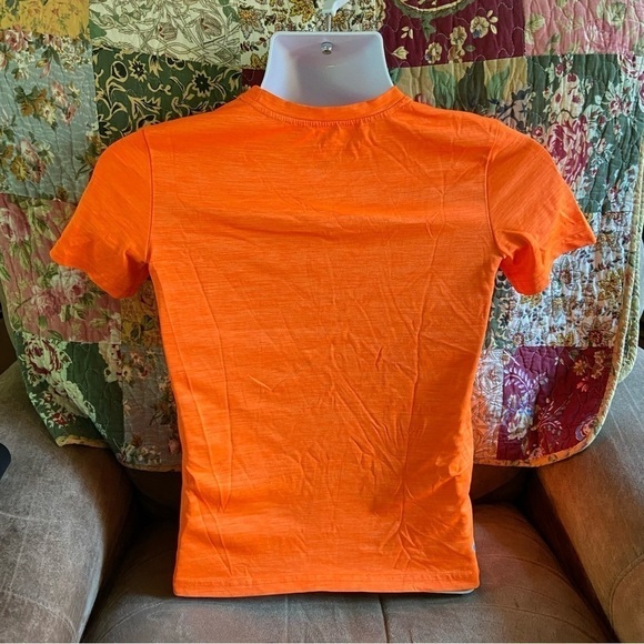 Old Navy Active youth shirt in large. Bright orange with blue accent. Go-Dry. - Picture 4 of 5